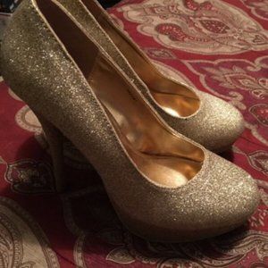 Charlotte Russe Gold Shimmer Heels